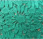 100% Polyester Chemical Lace embroidery Fabric with Green Color