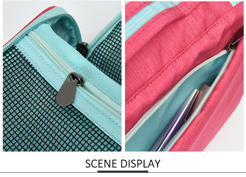 Polyester Large Travel Waterproof Cosmetic Hanging Toiletry Bag
