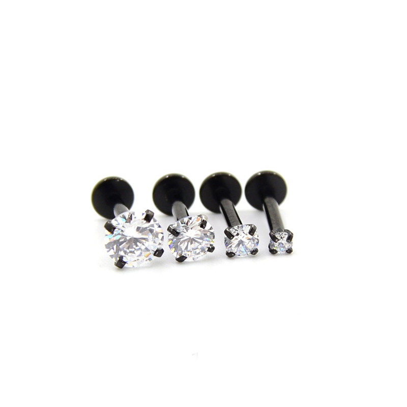 Punk Round Bar Lip Ring Stud Piercing Labret Piercing Tragus Cartilage Stainless Steel