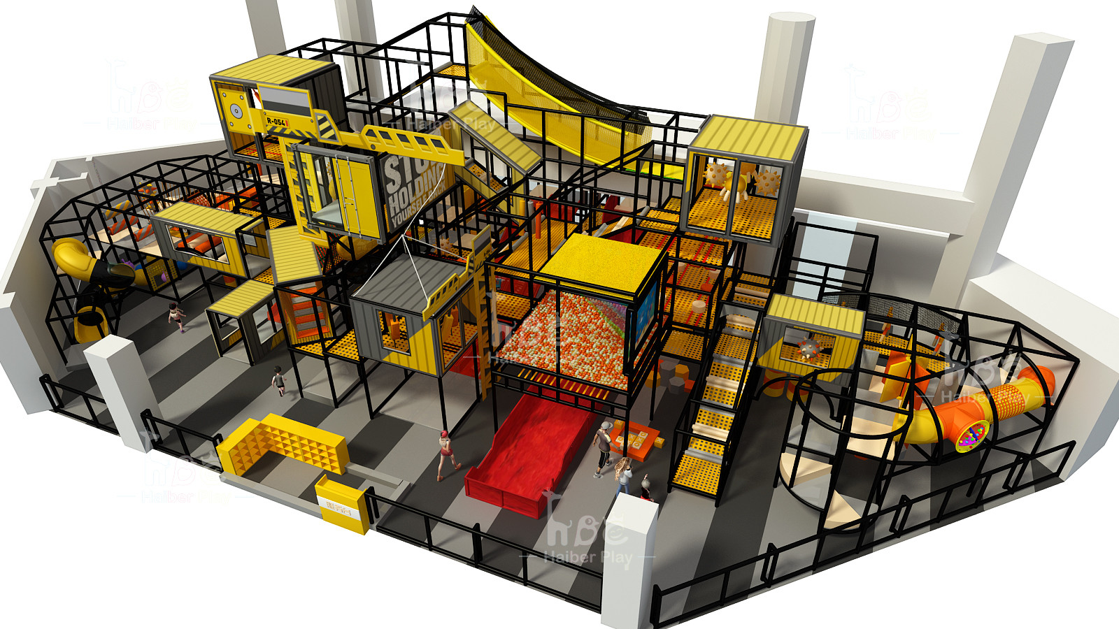 Innovative And Interactive Indoor Trampoline Park Equipment High Funny