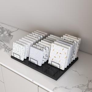 China All In One Stone Display Stand White Multi Row Quartz Display Rack Sample Holder wholesale