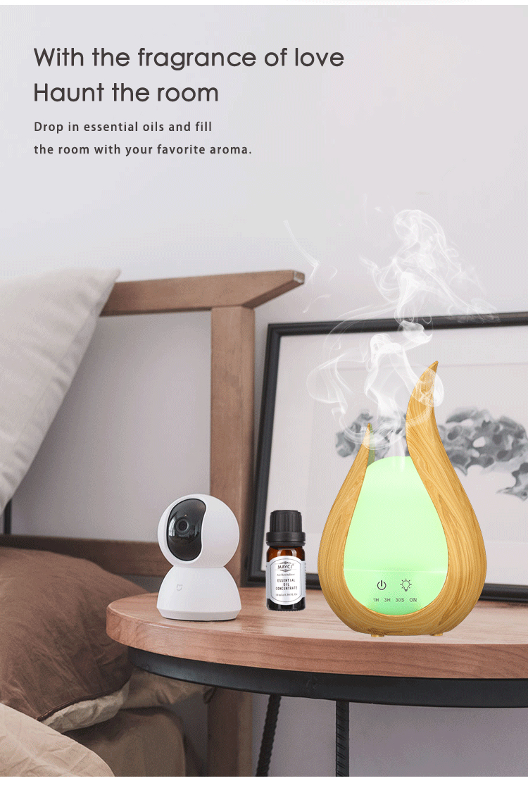 HOMEFISH Household 200ml Ultrasonic Wood Grain Aroma Diffuser For Office