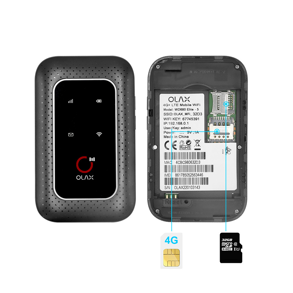 CE ROHS Portable WiFi Routers 4G Mobile Modem Rechargeable Battery