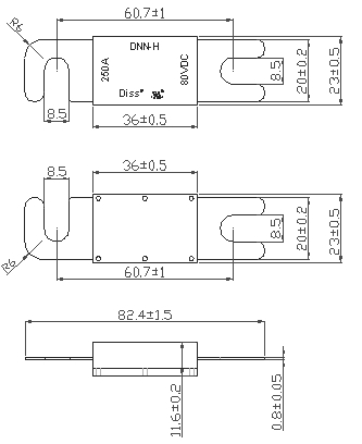 Dissmann UL Certification Fuse Low Voltage 80VDC Fuse Applied to Energy Storage Syste Fuse 