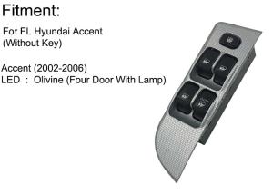 China Four Door Passenger Side Window Switch Front Left Hyundai Accent Yellow Light wholesale