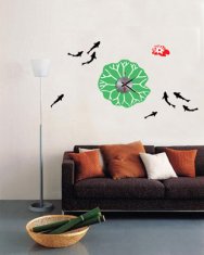 Nontoxic Novelty Fish Designer Wall Sticker Clocks 10A052