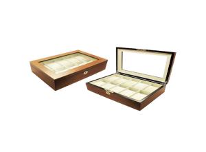 China Custom Watch Packing Box White Lined Wooden Case , Watch Collection Box wholesale