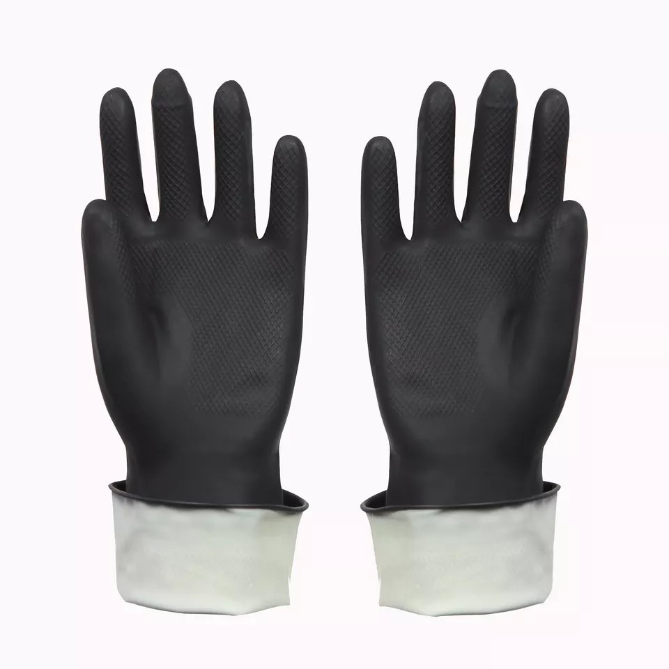 Industry working gloves blue nylon nitrile foam safety working gloves black nitrile gloves