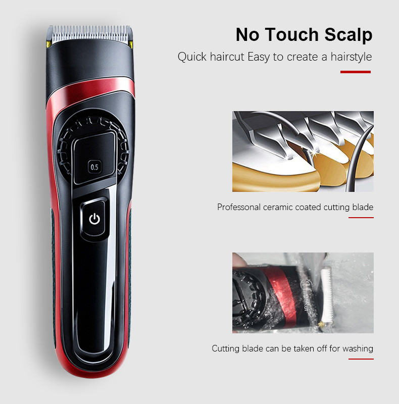 2200mAh Electric Hair Trimmer , 100v-240v Waterproof Hair Clippers Rechargeable