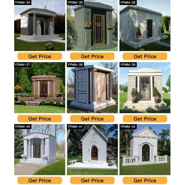 Outdoor Large Luxurious American Big Size Granite Family Mausoleum with Bronze Horse Statue