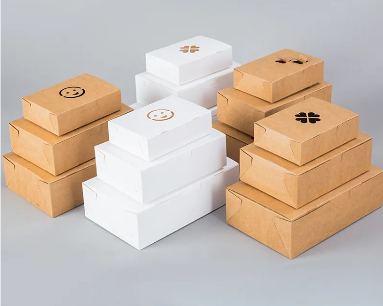 UV Printing Logo Kraft Paper Box With Gold Card Paper Custom Color