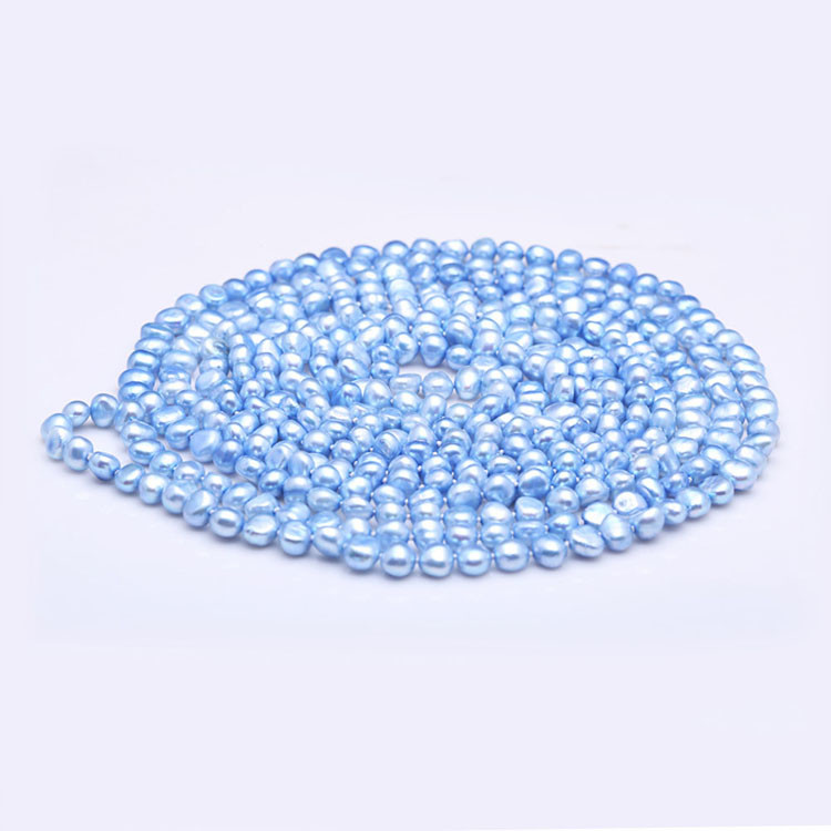 Purple 7-8mm Freshwater Cultured Baroque Shape Pearls Necklace 100 Inches(FN08281BLUE)