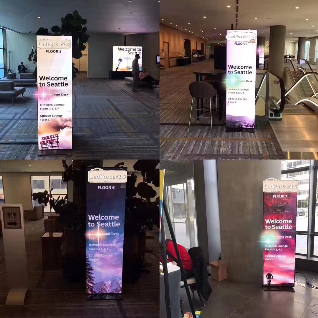 HD LED Indoor Full Color Poster LED Display P1.86 P2 P2.5 P3 Floor Standing Digital Screen Poster Screen