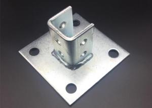 China Strut Fitting Parts 12 Holes Zinc Plated Channel Post Base wholesale