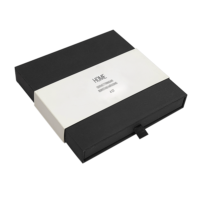 Jewelry Paper Drawer Packaging Box Black Slide Out Box Packaging Boxes Custom Logo