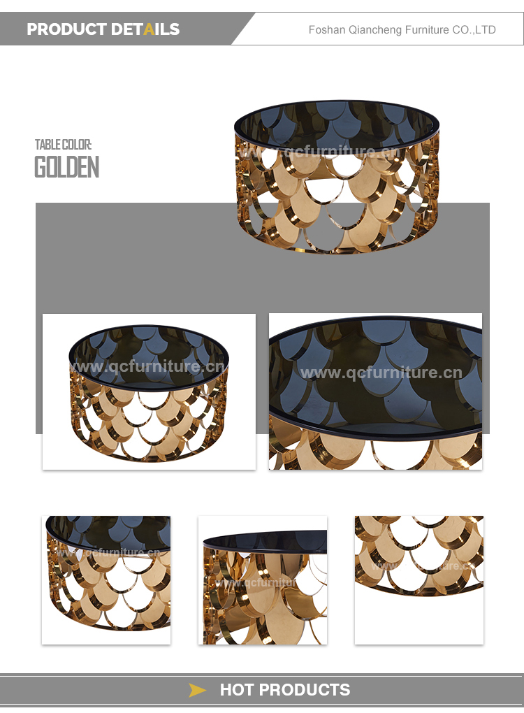 Round Dia 100cmx45cm SS Coffee Table for Italian Contemporary Living Room