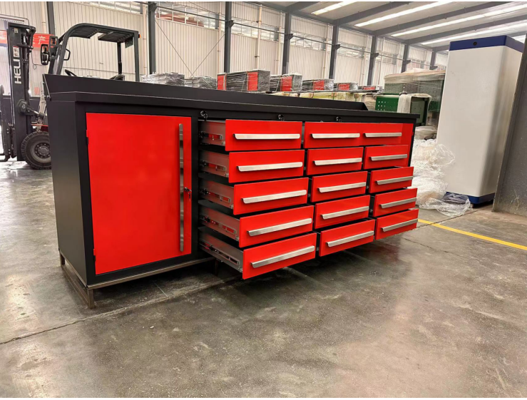 Multi Drawers Optional Heavy Duty Customized Stainless Steel Workbench with KEY Lock
