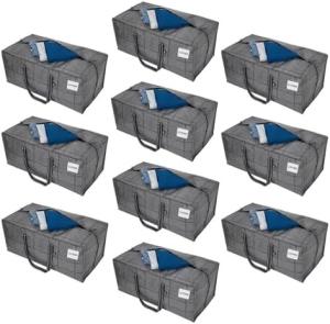 China VENO 4 Pack Moving Bags Plastic Storage Totes Clothes Organization Large W Lid/Zipper. Packing Boxes/Bins Alternative. wholesale