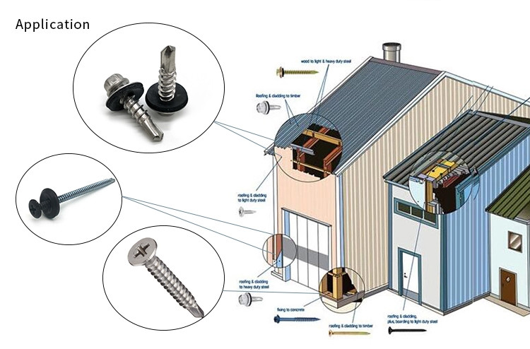 Galvanized SS616L Hex Self Drilling Screw With Washers