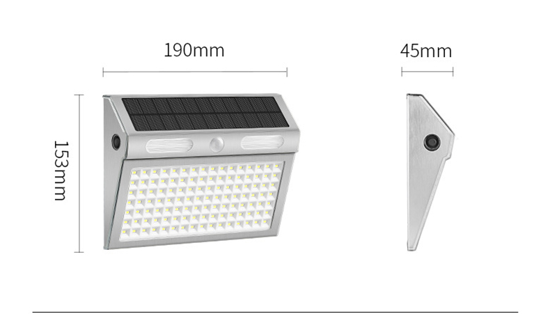4 Lighting Modes Led Solar Outdoor Wall Porch Light With Motion Sensor IP65 Protection