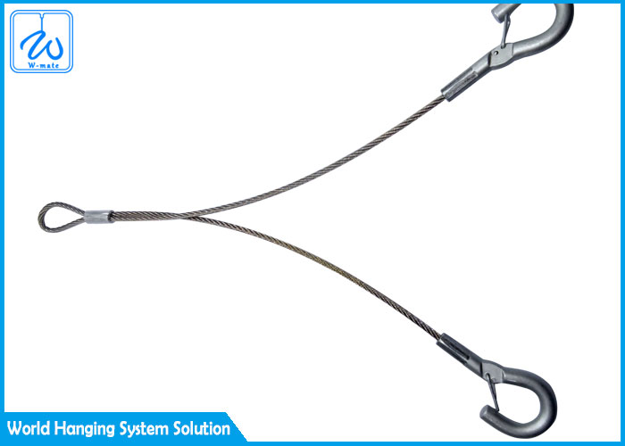 Practical Tool Lanyard Y Shape Wire Rope Hook By Sstainless Steel Wire Rope Loop