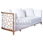 Modern Gold Stainless Steel Luxury Sofa Set Furniture Living Room Green Velvet