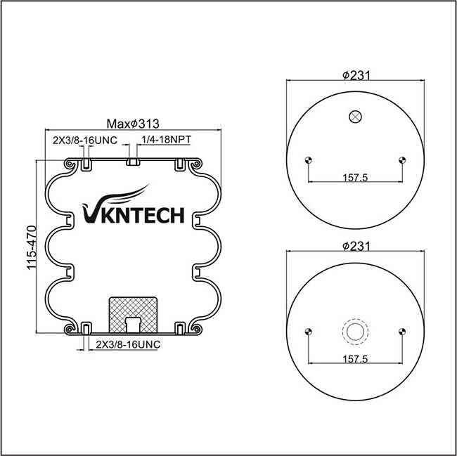 Double Convoluted Air Bag FD330-22