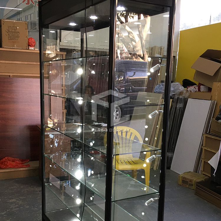 Lockable 8mm Tempered Glass Display Showcase Cabinet 120cm Long