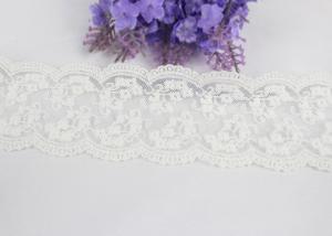China Off White Floral Net Embroidered Lace Trim For Girl's Sock 100 % Cotton wholesale