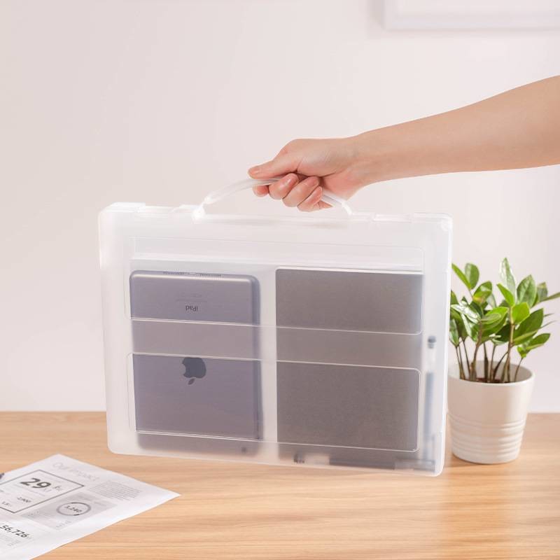 SGS Plastic A4 Clear Storage Boxes Waterproof With Handle Office Filing Boxes