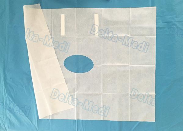 White Fenestrated Disposable Surgical Drapes Waterproof Sterile For Hospital