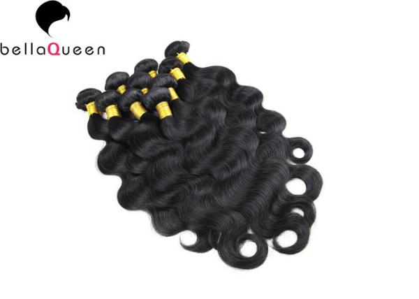 Grade 7A Virgin Brazilian Hair Extension Body Wave , Natural Black Human Hair