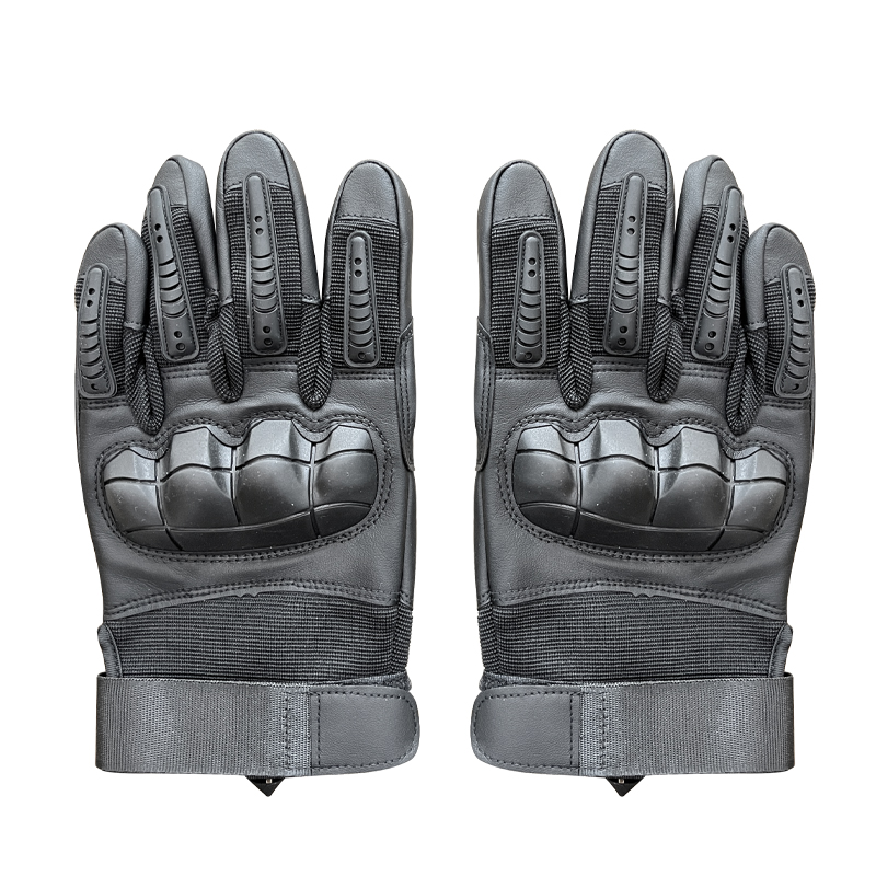 Flame-Retardant Black Full Finger Training Gloves for Customization and Protection
