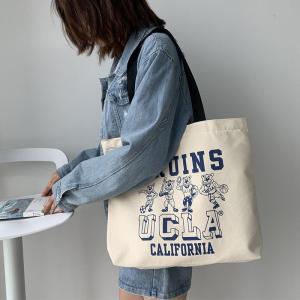 China 30x25x10cm Cotton Shopping Totes 360gsm 12OZ Silkscreen Tote Bags wholesale