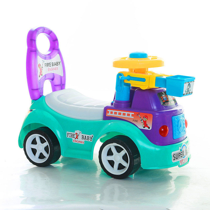 Four Wheel Sit to Stand Toddler Ride On Toy Ages 1-3 Kids Walking Aid Vehicle Learning Walker Children's Scooter Twisted Fire Truck Sliding