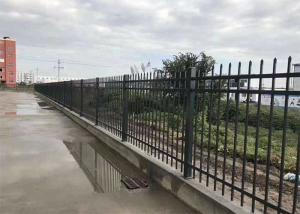 China Flatten Top Galvanized Tubular Steel Fence Metal Rod Fencing wholesale