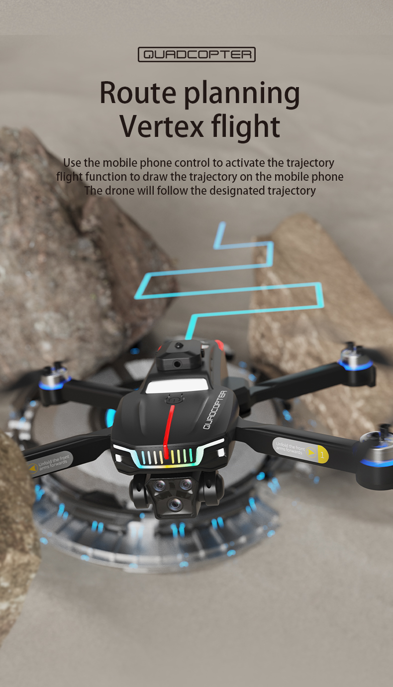 Experience the Ultimate Aerial Photography Brushless Drone with Optical Flow Obstacle Avoidance 3 Cameras Remote Control