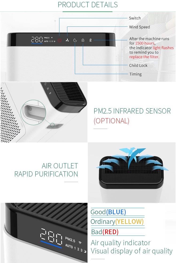 Energy Saving Alexa Air Purifier Intelligent Home Appliances