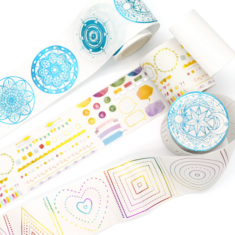 Custom Writable Cute Washi Paper Tape Printed Silver Or Gold Foil Washi Tape