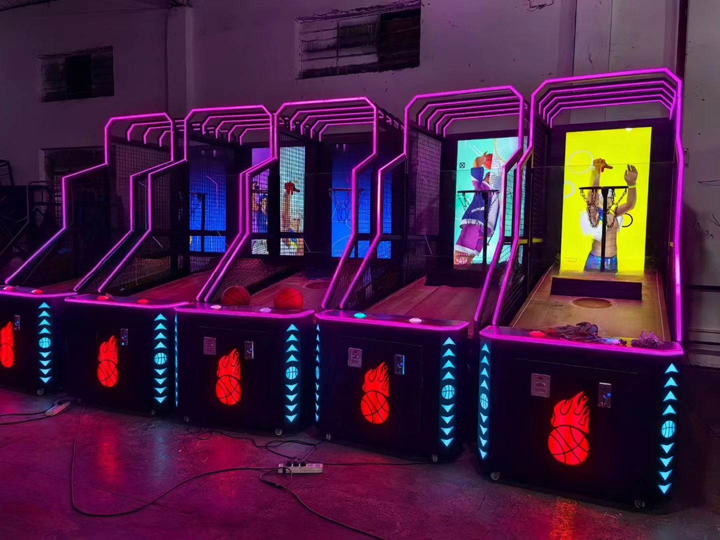 Fun Center Coin Operated Basketball Game Machine 180*81*190cm Low Maintenance