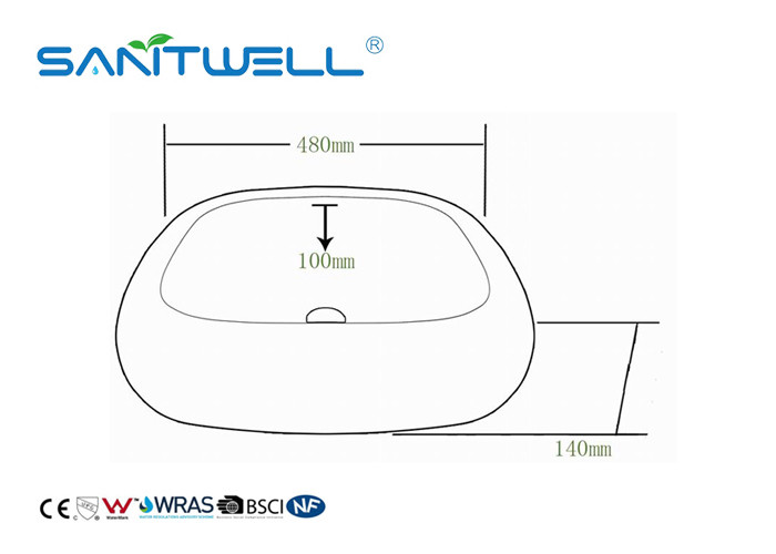 Bathroom Hand Cleaning Counter Wash Basin Art Basin Sink With Overflow ISO9001