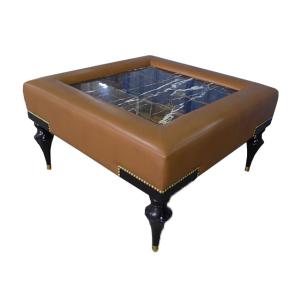 China Stone top upholstery wooden base hotel bedroom side table/end table/coffee table wholesale