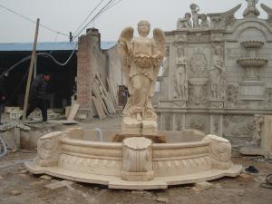 China Angel With Wings Statue Marble Stone Water Fountain wholesale