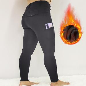 China Brushed Winter Grey Horse Riding Leggings Full Seat Grip For Women wholesale