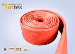 China 550C Heat Resistant Silicone Fiberglass Sleeve Insulation Cable Pipe Protection wholesale