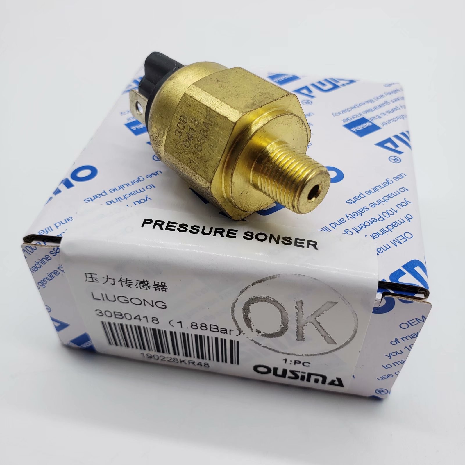 OUSIMA 30B0418 Pressure Sensor Switch 30B0418(1.88 Bar) For LIUGONG Excavator