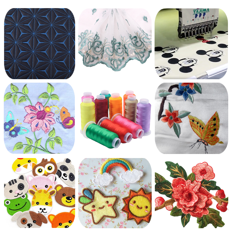 Mercerized Polyester 120D/2 100% Polyester Machine Embroidery Thread for USA Embroidery
