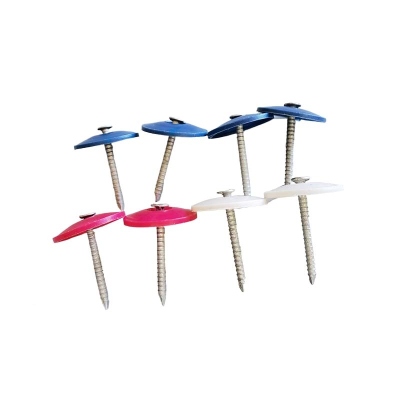 12G 1" Washered Plastic Roofing Nails For Bulk Sales ISO Standard