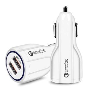 China Lightweight Durable White USB Car Charger Long Lifespan Quick Charging wholesale