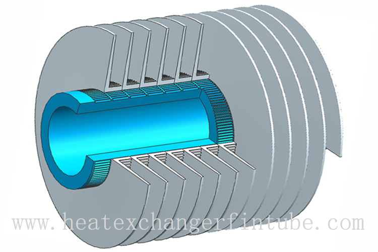 Aluminum 1100 Annealed L Knurled Finned Tubes With 0.45mm Fin Thickness